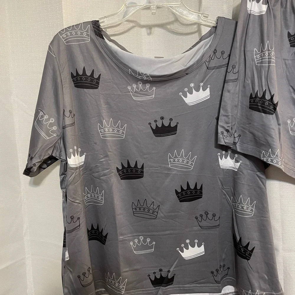 SHEIN Gray Princess Pajama Set Shorts Size‎ XL New without tags